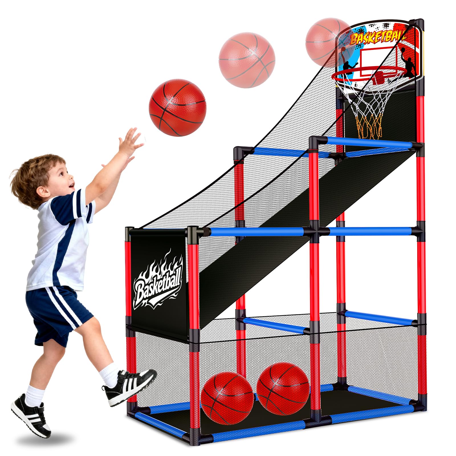 Photo 1 of ***MISSING PCS***(FOR PARTS ONLY)
Arcade Basketball Hoop Game Set with 3 Balls for Kids Age 3 to 12 Indoor Outdoor Sports Play - Easy Set Up - Air Pump Included - Carnival Birthday Party Games Yard Toys for 3 4 5 Year Old Boys Gifts