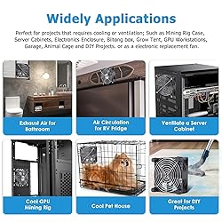 KEYFANCLUB High CFM Computer Fan with AC Plug 120mm