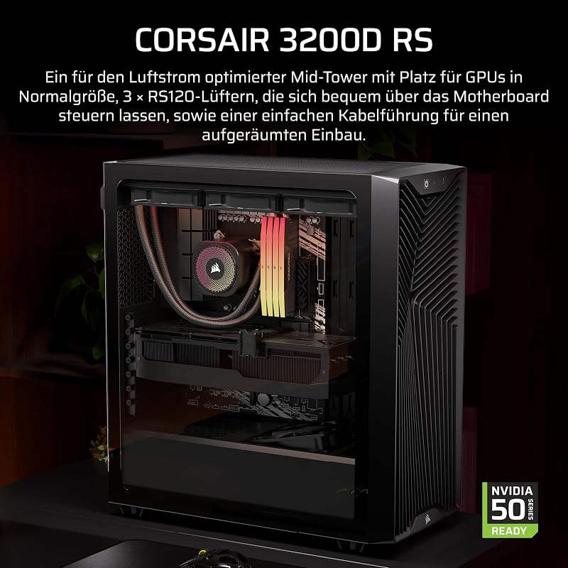3200D RS Mid-Tower ATX PC-Gehäuse – Schwarz