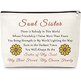 BestFriend Gifts for Women Makeup Bag Friendship Appreciation Gifts for Friend Sister Adults Travel Pouch Unique Birthday Gift Ideas for Long Distance Soul Sister Bestie BFF Cosmetic Bag with Zipper