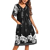 Ekouaer Womens House Dress Floral Print Moo Moos Nightgowns Moomoo Dresses Mumus with Pockets