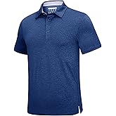 KEFITEVD Polo Shirts for Men Short Sleeve Quick Dry Fit Breathable Golf Athletic Outdoor Collar Tactical T-Shirt
