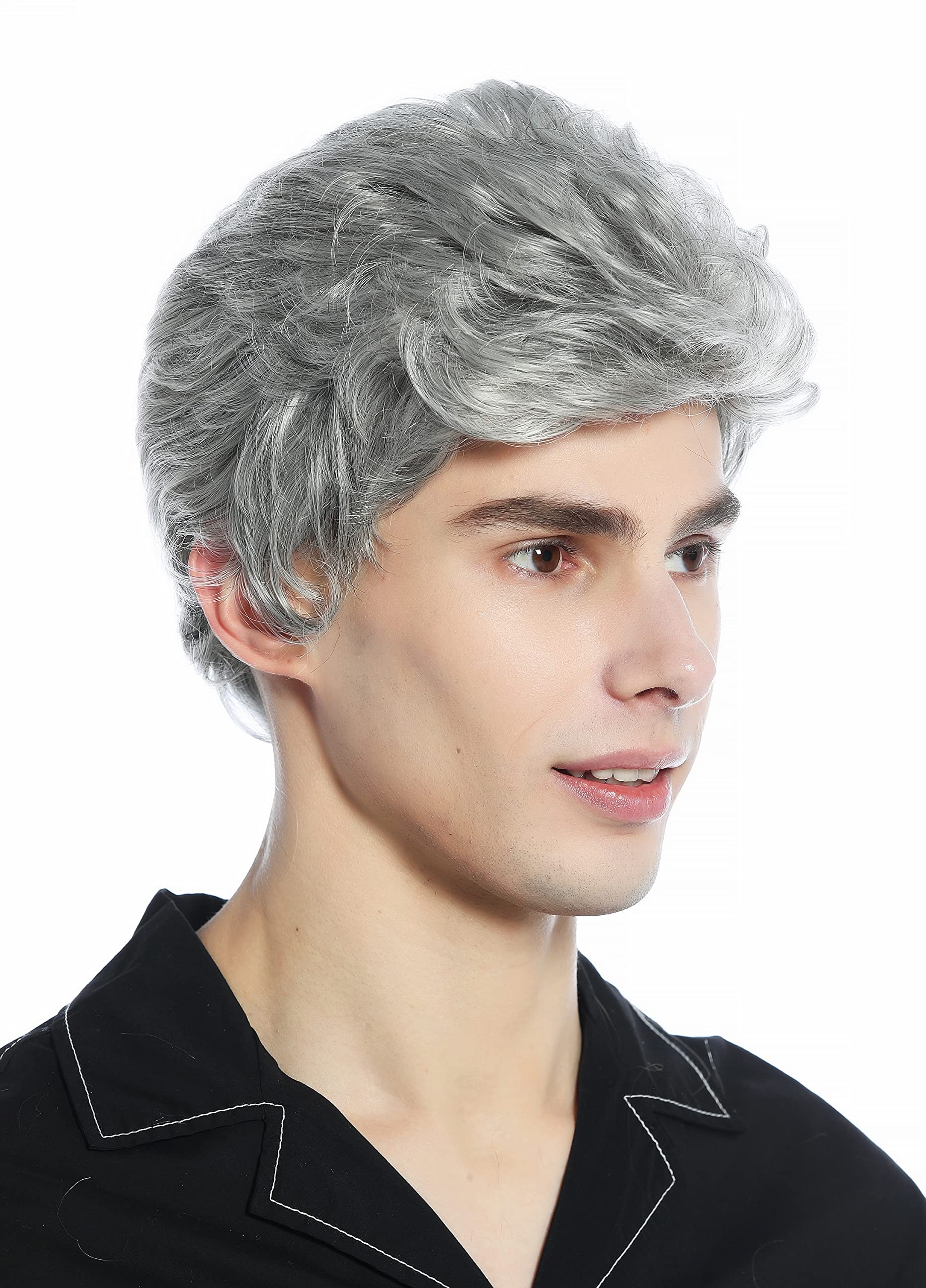 WIG ME UP - DW1333A-1 Wig Men Women unisex quiff short slightly waved dense sliver grey
