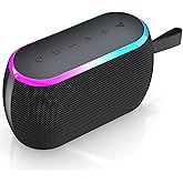 ZICOROOP Bluetooth Speaker, 40W Portable Wireless with Stereo Bass, Bluetooth 5.3, IPX6 Waterproof Shower Speakers, LED Lights, TWS Pairing, 12H Playtime for Outdoor Beach Party, Ideal Music Gift