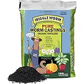 Wiggle Worm 100% Pure Organic Mineral-Dense Worm Castings Fertilizer, 15lbs - Improves Soil Fertility and Aeration for Growin