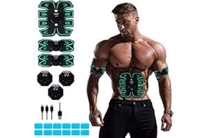 AHISHFONEYA Abs Stimulator Muscle Toner Abdominal Toning Belt Trainer Ab Machine USB Rechargeable Gear for Abdomen/Arm/Leg Core Fit Blade Fillet Knife Razor Sharp