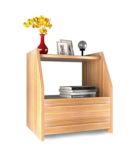 Forzza Bolt Side Table with Drawer (Teak)