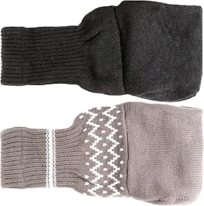 ONEST 2 Pieces Beer Mitt Beer Knit Mitt Beverage Mitt Insulating Beer Gloves Beer Sleeves,Black and Dark Gray