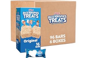 Rice Krispies Treats Marshmallow Snack Bars, Kids Snacks, School Lunch, Value Pack, Original (6 Boxes, 96 Bars)