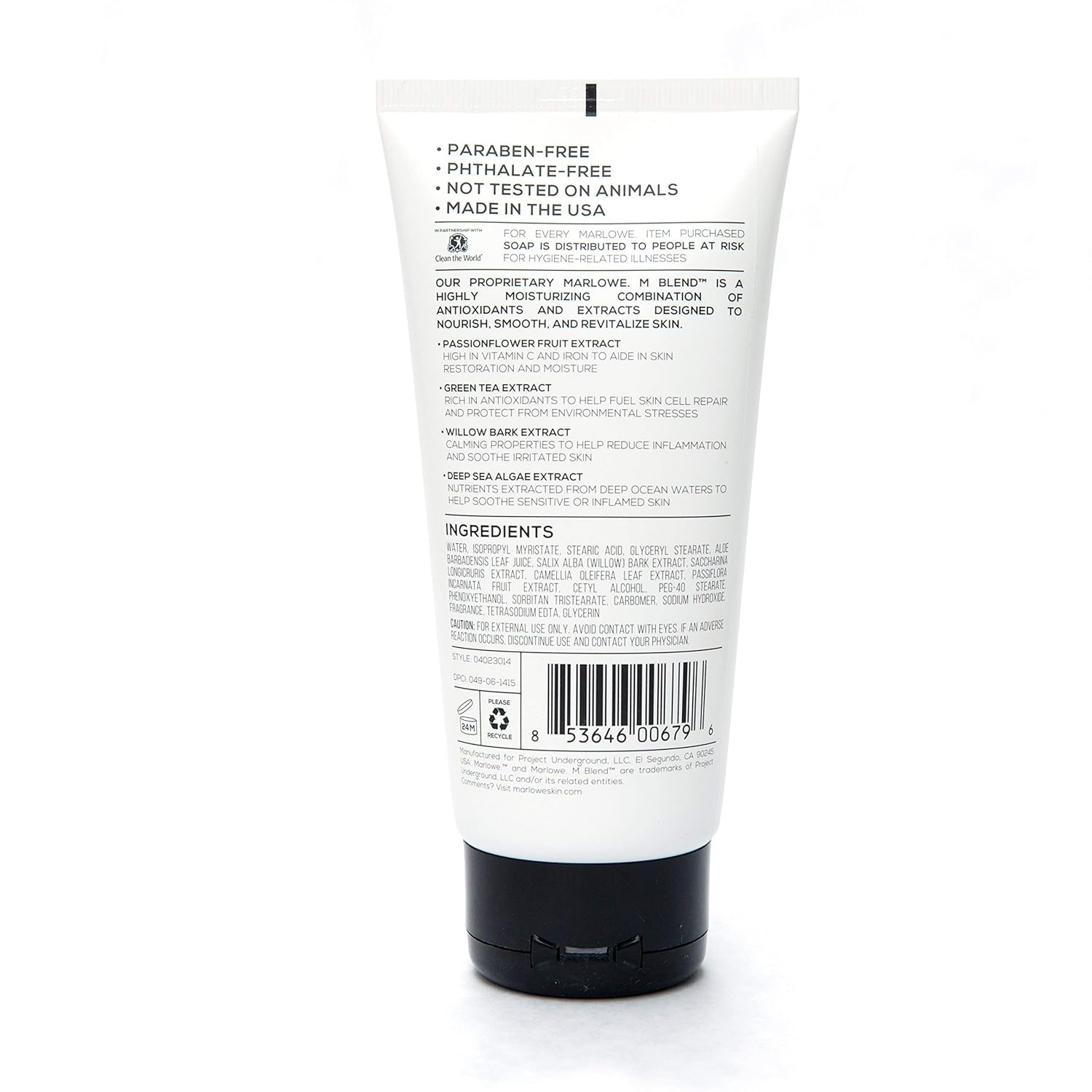 MARLOWE. No. 123 Men's Facial Moisturizer 6 oz | Lightweight Daily Face Lotion for Men | Best for Dry or Oily Skin | Made with Natural Ingredients & Anti-Aging Extracts: Beauty