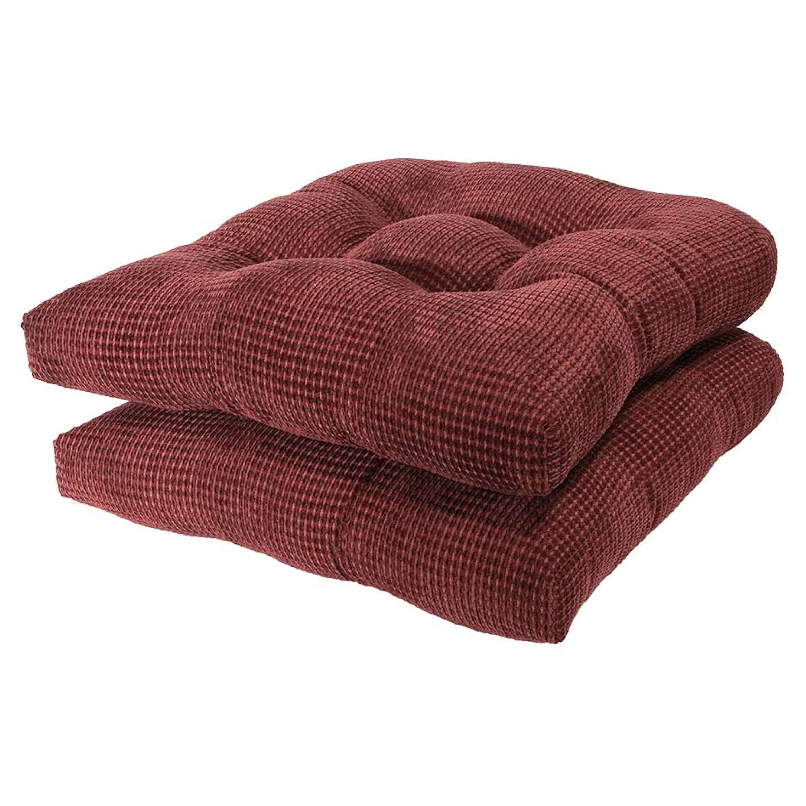 Photo 1 of Arlee Tyler, Set of 2-Memory Foam Chair Pads, Non-Skid Backing-Durable Thick Seat Cushions for Kitchen, Office, Patio, Burgundy Red 2 Count