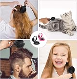 Mozeat Lens Round Folding Hair Brush with Mirror 2Pcs Black & Rose Red view 7