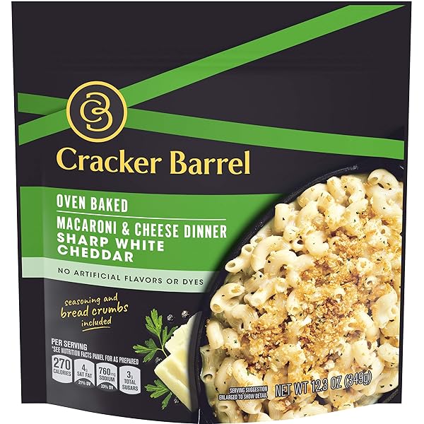 CRACKER BARREL OVEN BAKED SHARP WHITE CHEDDAR MACARONI AND CHEESE DINNER (12.3 OZ POUCH)