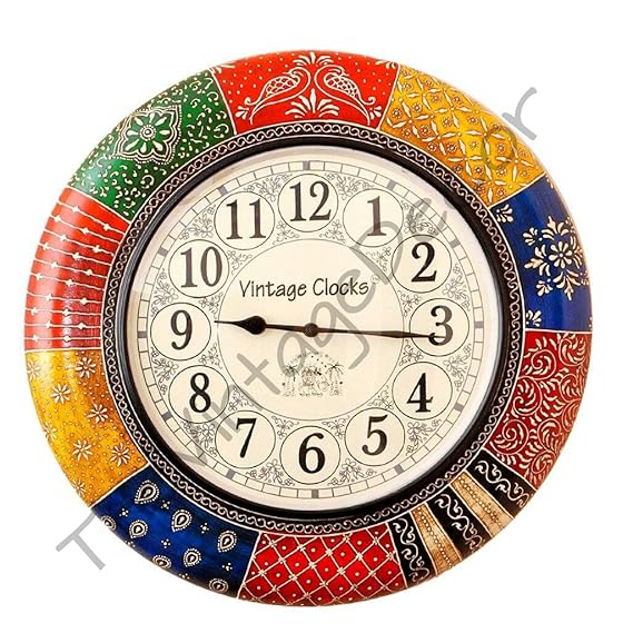 Buy Vintage Clock Handicraft Splendrous Colorful English Clock Online