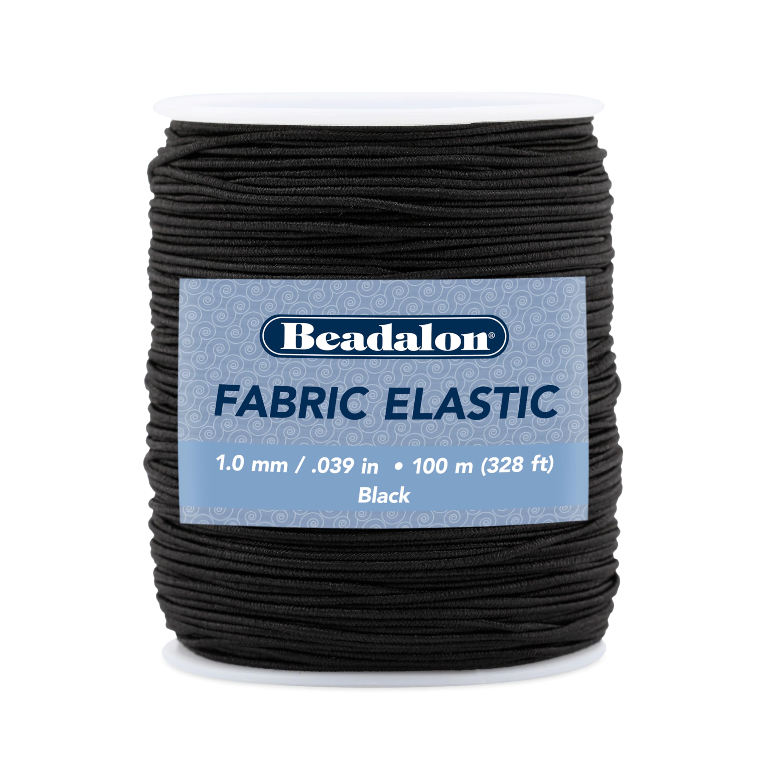 Beadalon Fabric Elastic 1.0mm Black, 100-Meter