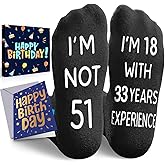 HAPPYPOP Birthday Gifts for Men Women - Socks for 55 60 Year Old, with Greeting Card