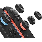 GeekShare G.S.Tac Edge Switch 2 Silicone Thumb Grip Caps Set, Anti-Slip Joystick Cover Caps Compatible with Switch 2 2025, 3 Pairs / 6 pcs - Black