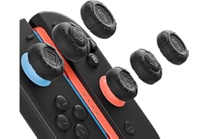 GeekShare G.S.Tac Edge Switch 2 Silicone Thumb Grip Caps Set, Anti-Slip Joystick Cover Caps Compatible with Switch 2 2025, 3 Pairs / 6 pcs - Black