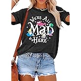 Magical Shirt Women Magic Princess T-Shirt We're All Mad Here Fairy Graphic Shirts Vacation Party Casual Short Sleeve Top