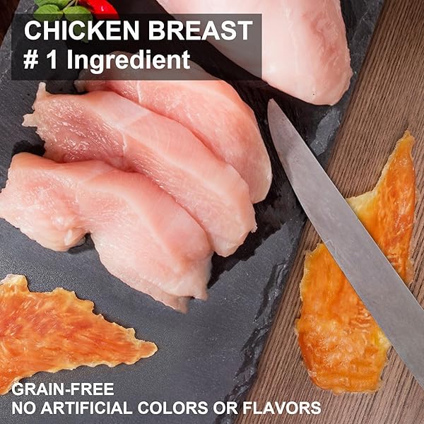 MON2SUN CHICKEN JERKY FOR DOGS MADE WITH REAL CHICKEN BREAST DOG SNACKS, HIGH PROTEIN & GRAIN FREE TRAINING TREATS FOR SMALL MEDIUM AND LARGE DOGS 21 OUNCE