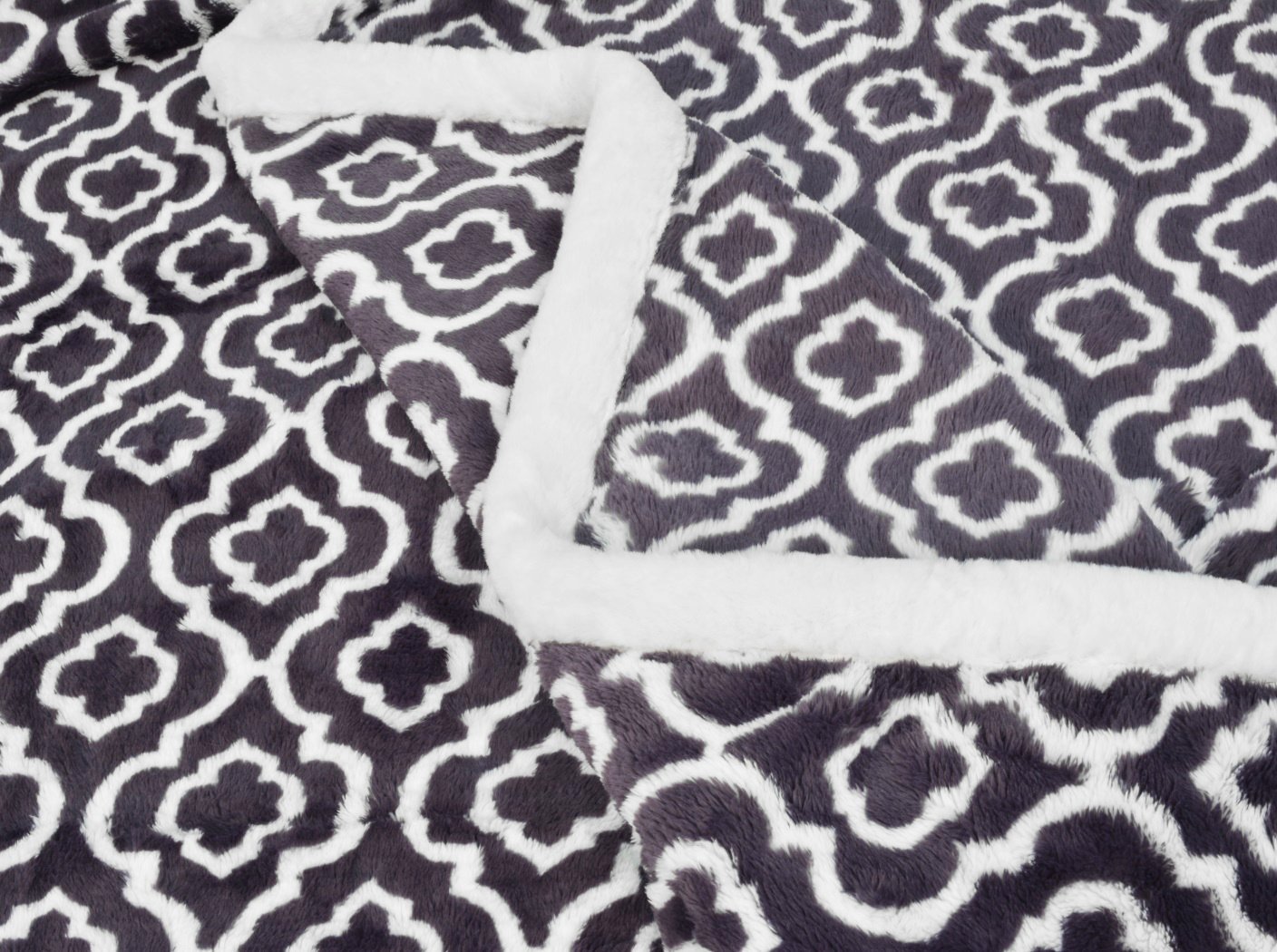 Napa Super Soft Moroccan Fleece Throw Blanket Purple, Lightweight Couch Blanket, Super Warm Bed Blanket, Easy Care 50\