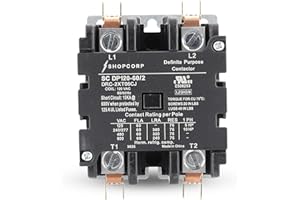 Shopcorp AC Contactor 60 Amp 75 RES 2 Pole Contactor 120v Coil – Definite Purpose (DP) UL Listed for HVAC Contactor, Refrigeration & Heat Pump