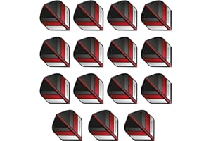 Hardcore Black & Red Stripe Extra Thick Standard Dart Flights - 5 Sets Per Pack (15 Dart Flights in Total)