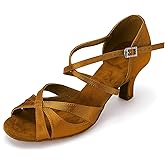 Women's Latin Dance Shoes Female's Ballroom Salsa Dance Shoes 2.5 3 Inch Heel