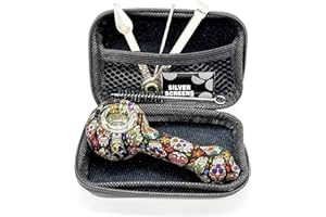 GENERIC Tobacco Pipe Set,Creative Pipe with Random Pattern, Include Cleaner Tamper Tool Black Bag, Pipe Starter Kit for Beginners (S2)