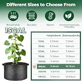 T4U 15 Gallon Grow Bags Pack of 5 Large Fabric Pots Heavy Duty Nonwoven Planters view 2