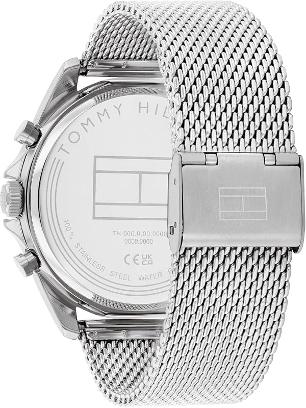 Montre Analogique Multifunction à Quartz pour Homme avec Bracelet milanais en Acier Inoxydable et en Piel