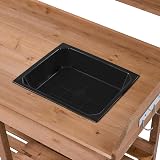 Yaheetech Garden Potting Table Wood Potting Bench Removable Sink Brown view 7