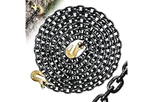 SENKEYFE G80 5/16" Tow Chain|15 Ft Heavy Duty Chains with Clevis Grab Hooks | 4900 Lbs Best Working Load Limit|Transport Lifting Binder Chain Tie Down Truck Towing and Logging