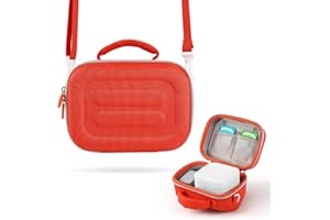 OUKNAK Travel Case Compatible with Yoto Player (3rd Gen.), Protective Hard Case Carrier Compatible with Audio Player (3rd Gen.), Kids Audio Card Portfolio Case Designed to Children’s Speaker Plays (Orange)