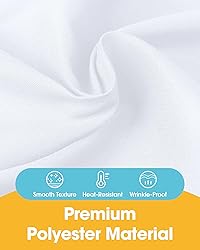 Niuara White Fabric Rectangle Table Cloth - 6