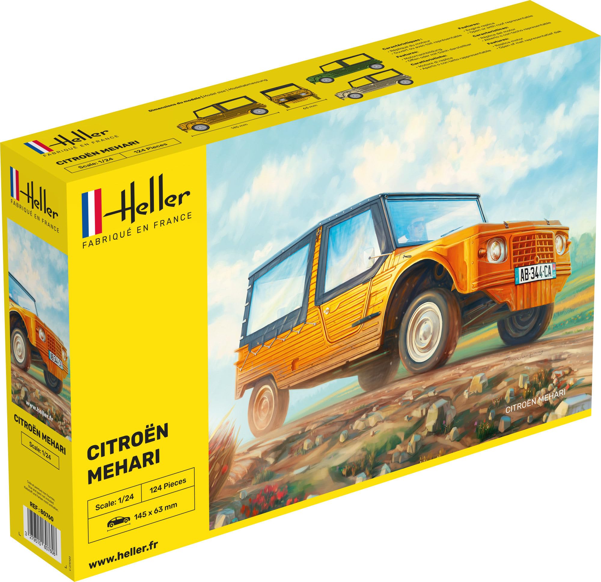 Heller 80760 Citroen Mehari Plastic Model Kit, 1:24 Scale,Green