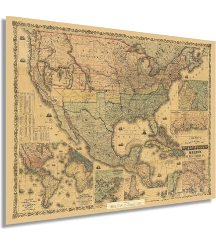 Amazon.com: HISTORIX Vintage 1861 American Civil War Map - 18x24