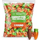Easter Carrots Chocolate Candy - Colored Foil Wrapped Milk Chocolate Carrots for Easter Baskets, Egg Hunts, Party Favors &amp; Treats - 1 Pound Bag Easter Candy