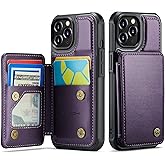 Vinich for iPhone 11 Pro Max Wallet Case with Card Holder, RFID Blocking Credit Slots Kickstand Shockproof Phone Cover Fit for iPhone 11 Pro Max 6.5" Purple