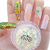 FNNZ Unicorn Chameleon Flake, Aurora Unichrome Mermaid Iridescent Nail Foil Confetti Opal Nail Art Glitter Sequins Decoration for Home DIY Nail Salon Manicure - Twilight Grove