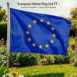 SHATCHI European Union Flag 5ft x 3ft Polyester with Brass Eyelets view 5