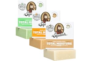 Dr. Squatch NEW Total Moisture Bar Soap for Men - No Added Fragrance Formulated for Sensitive Skin - Shea Butter, Mango Butter & Green Tea Butter (5 oz, 3-pack)
