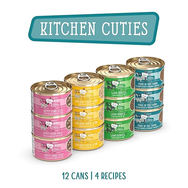 WERUVA CATS IN THE KITCHEN, KITCHEN CUTIES VARIETY PACK, WET CAT FOOD, 3.2OZ CAN (PACK OF 12)