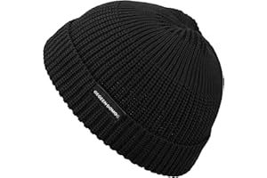 Clakllie Summer Fisherman Beanie for Men Cooling Breathable Knit Skullcap Roll-up Edge Short Watch Hat Lightweight Tuque