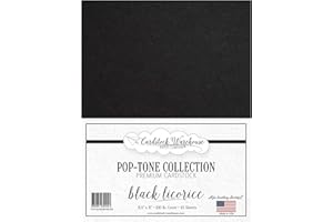 CARDSTOCK WAREHOUSE PAPER COMPANY Cardstock Warehouse Pop Tone Black Licorice - 8.5 x 11" - 100 Lb. / 270 Gsm Matte Premium Cardstock Paper - 25 Sheets