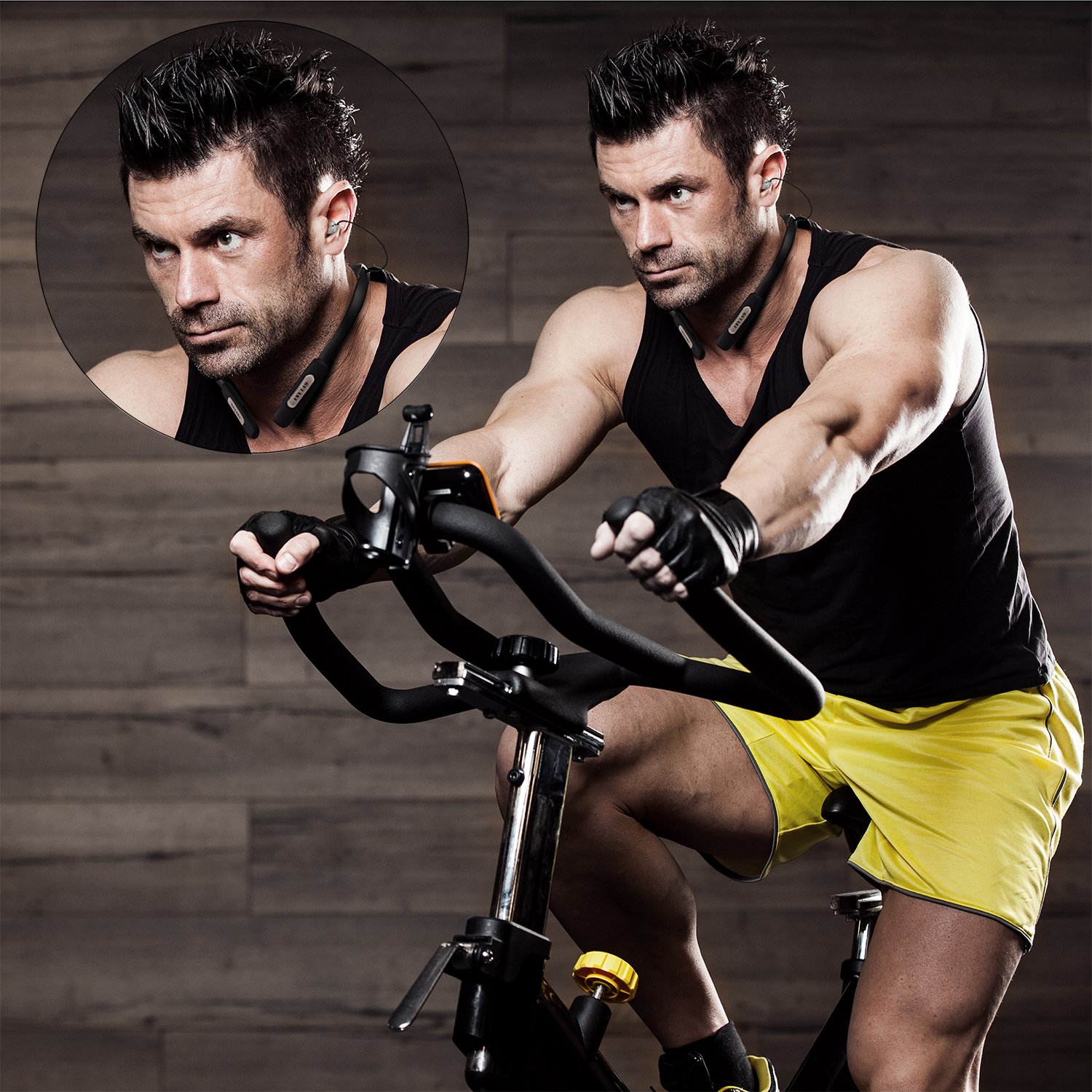 Bluetooth Headphones, GULAKI Wireless Bluetooth 4.2 Earphones Stereo Magnetic Earbuds Neckband Style Built-in Mic Fit for Sport (Black)