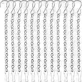 12 Pack 9.5 Inch Hanging Chain Garden Plant Hangers for Bird Feeders, Billboards, Bird Houses, Planters, Chalkboards, Lanterns, Wind Chimes, and Decorative Ornaments (Silver)