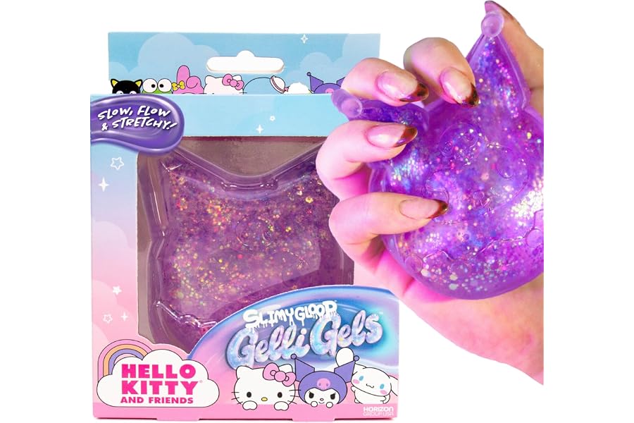 Hello Kitty® and Friends SLIMYGLOOP Gelli Gels – Kuromi™, Slow Rising Sensory Squeeze Toy with Glitter, Gel Filled Fidget Toys