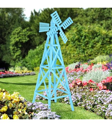 【新品】DADWAY スピードスター グリーン WL89106 ヴィンテージ風車 Amazon.com: VINGLI Outdoor Yard Windmill, Wooden Wind Spinner for