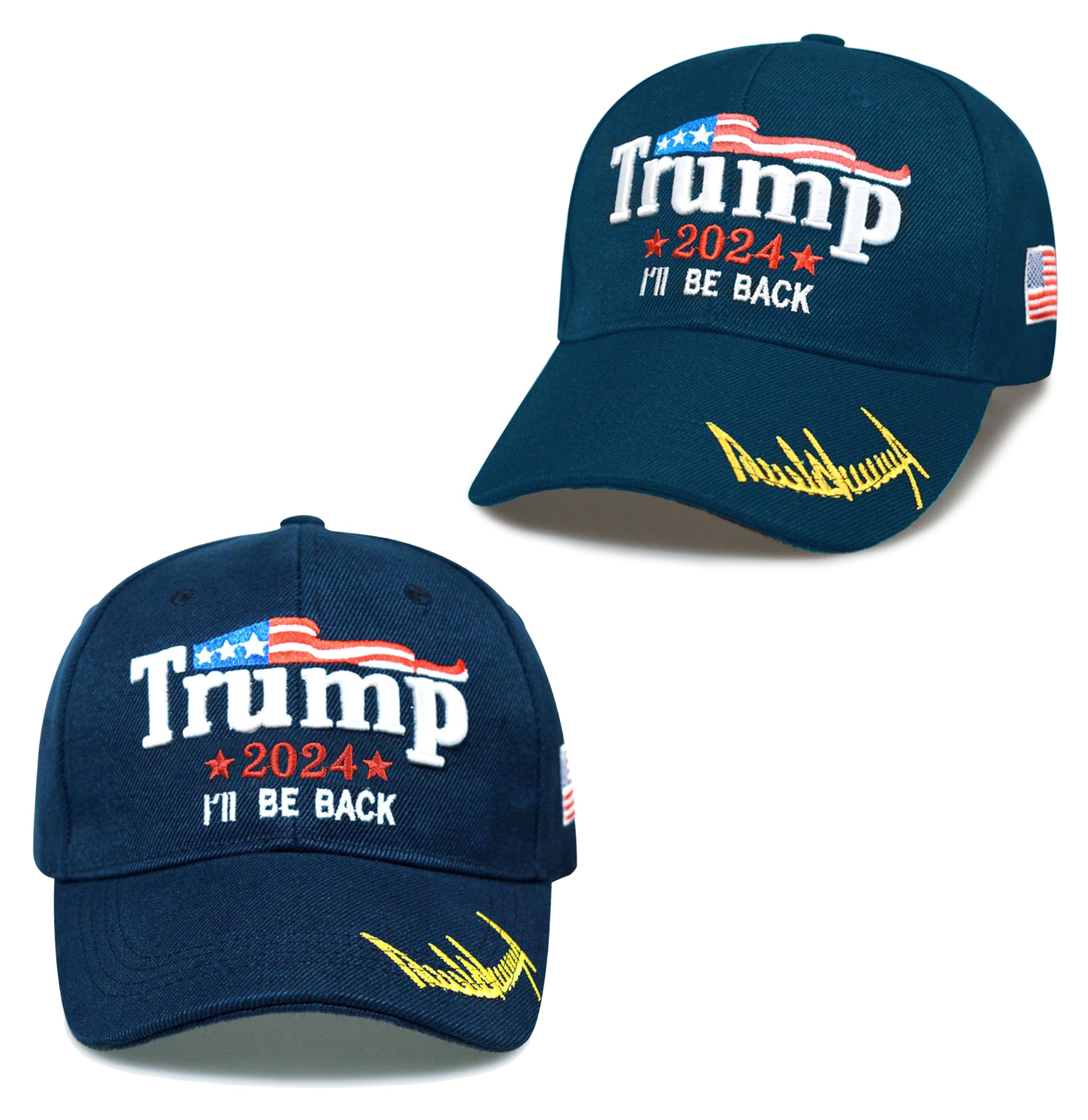 HAPEE MAGA Hat Make America Great Again Hat, Cappello Trump, Donald Trump 2024 45-47 KAG Cappello da baseball, Confezione C-1, Taglia unica